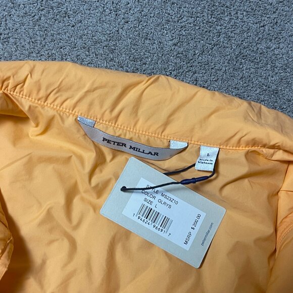 Peter Millar Crown Elite Light Golf Puffer Vest Orange Men's Large MSRP $200 - Picture 5 of 9